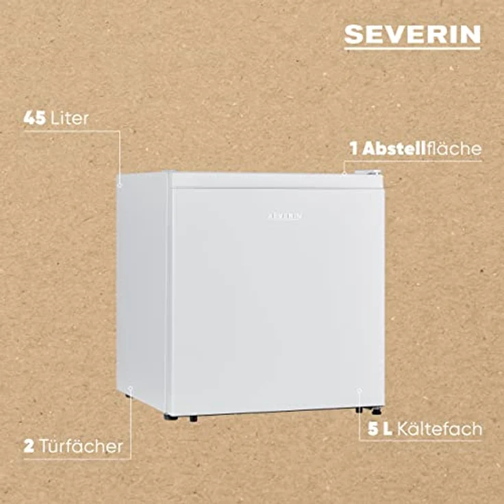 Severin KB 8877 Minikühlschrank, freistehend, weiß, Energieklasse E – Bild 5