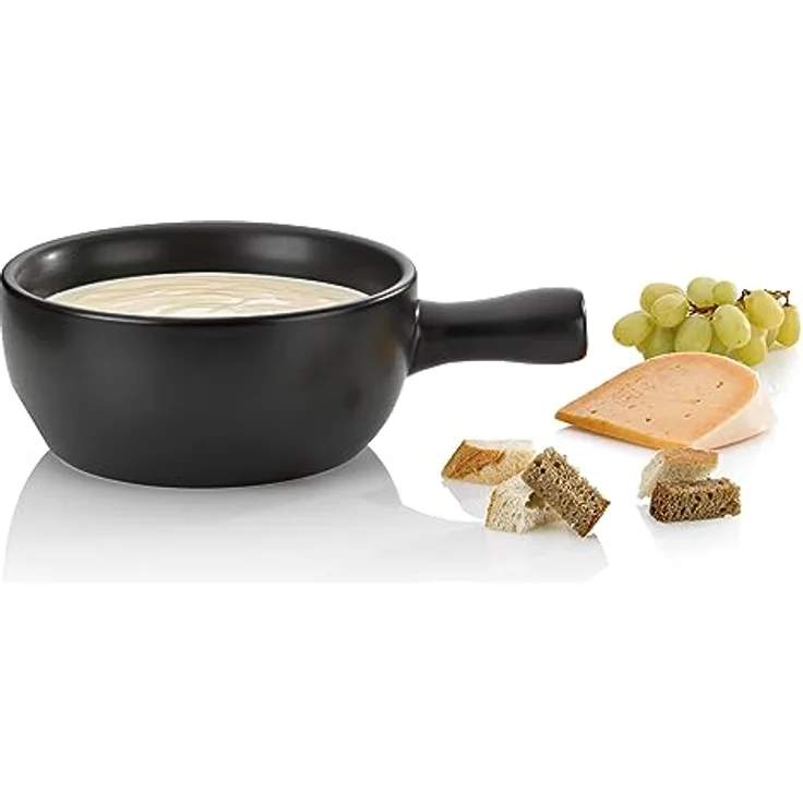 Kela 66575 Käsefondue-Pfanne, Feuerfeste Keramik, 22.5 cm Durchmesser, 2 L, Basel, Schwarz – Bild 2