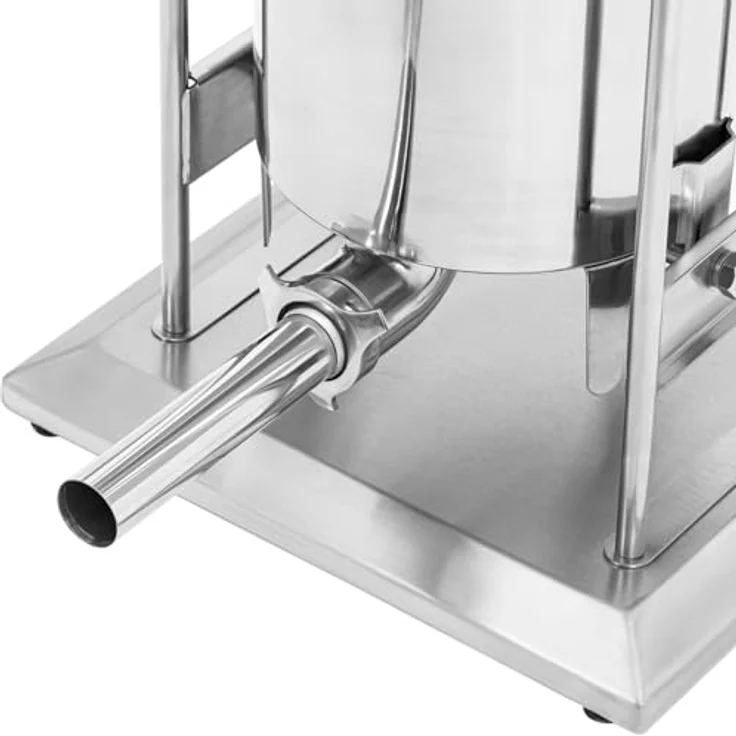 Royal Catering Wurstfüller RCSS-025E, elektrischer 25L Wurstfüller mit 350W Motor, Fußpedal und 4 Füllrohren, silbern – Bild 4
