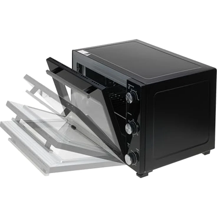 Adler Minibackofen AD 6026, Elektrobackofen, 48L, Umluft, Timer, Drehspieß, schwarz – Bild 5