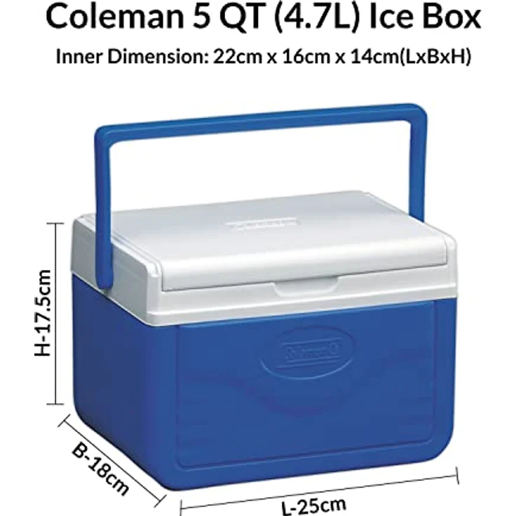 Coleman Performance 6 Personal Kühlbox, passive kleine Thermobox für Essen und Getränke, Eisbox mit Griff, blau-weiß, One Size – Bild 3
