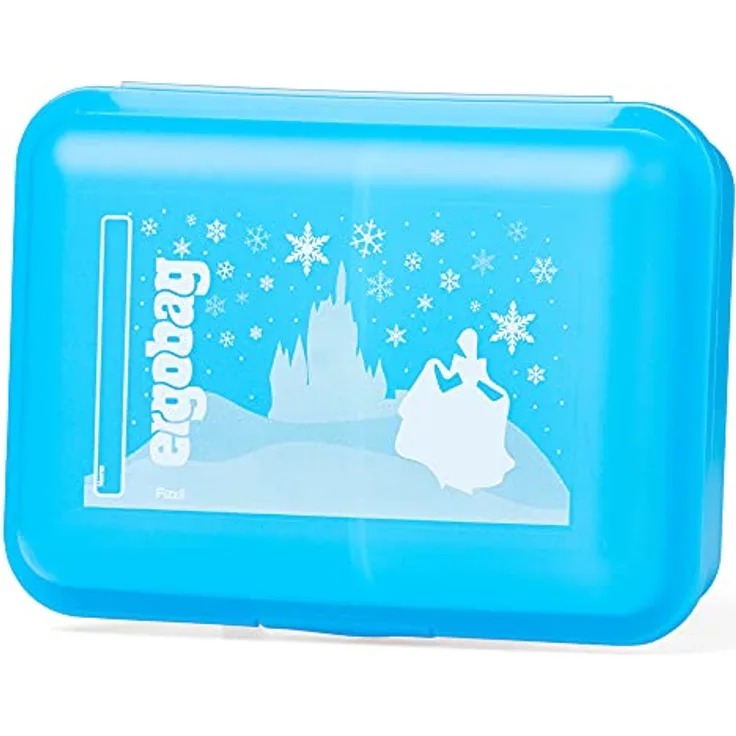 ergobag Brotdose mit Motiv und Trennfach BPA-frei Spülmaschinenfest Robust Kinderfreundlich Eisprinzessin - Blau