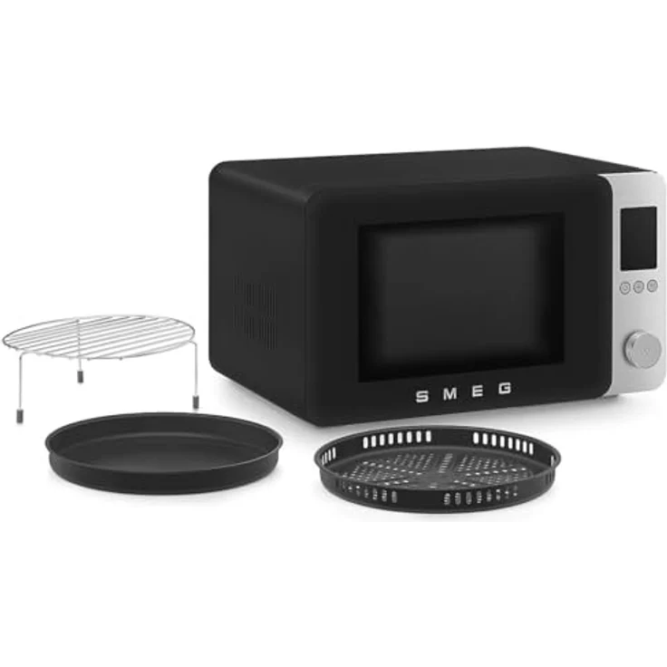 Smeg MOC02BLMEU, Kombi-Tisch-Mikrowelle mit 9 Garfunktionen, Air-Fry und 25 Automatikprogrammen, matte schwarze Oberfläche mit Aluminiumfront – Bild 6
