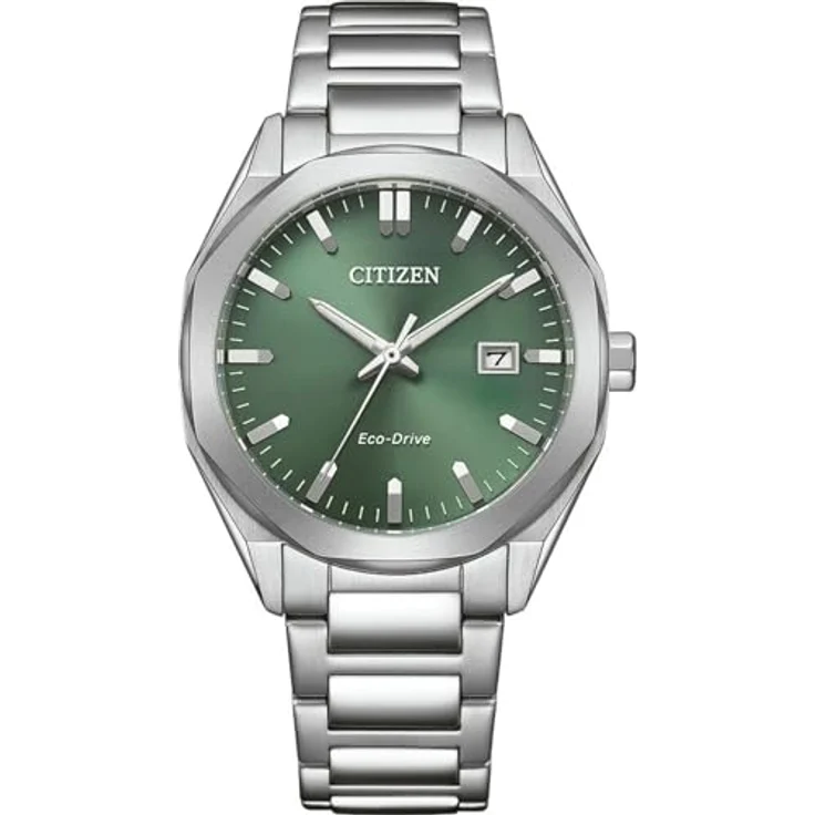 Citizen Eco-Drive Solar Herren-Uhr BM7620-83Y, Edelstahl, analoges Zifferblatt in Moosgrün, Kalenderfunktion – Bild 1