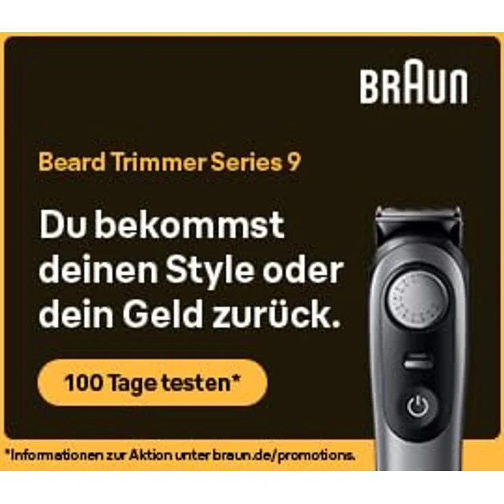 Braun Barttrimmer BT9420, Trimmer/Haarschneider Herren, Haarschneidemaschine Profi, 40 Einstellungen, Ladestation, Reiseetui, Bartschablone, 180 Min. kabellose Laufzeit, wasserdicht – Bild 4