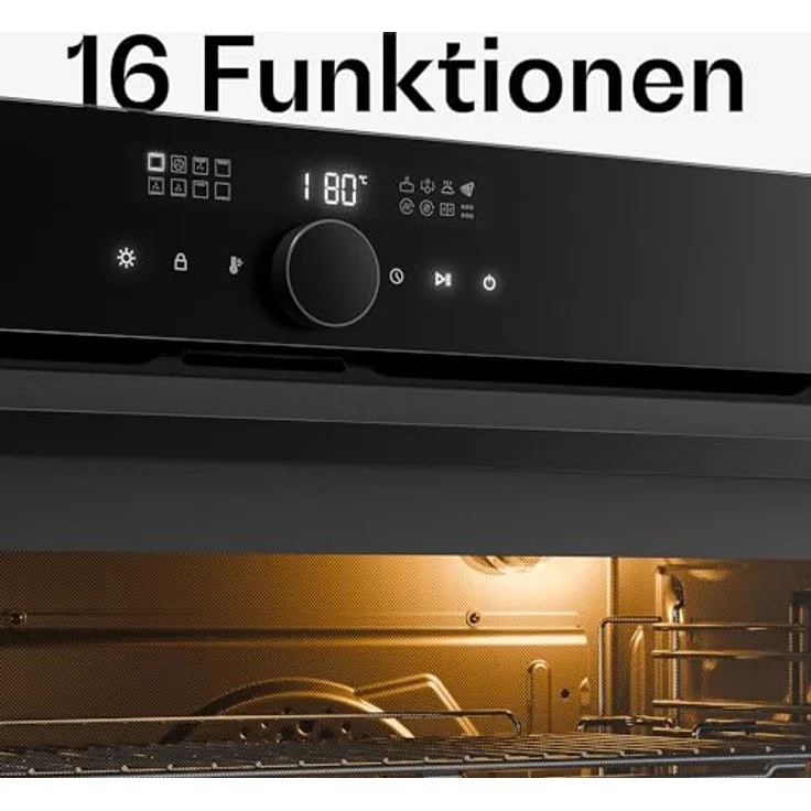 Klarstein Velaire Einbaubackofen 90 cm, 127L, 16 Betriebsmodi, Energieeffizienz A, Digitalsteuerung, Timer, Kindersicherung, Leicht zu Reinigen – Bild 3