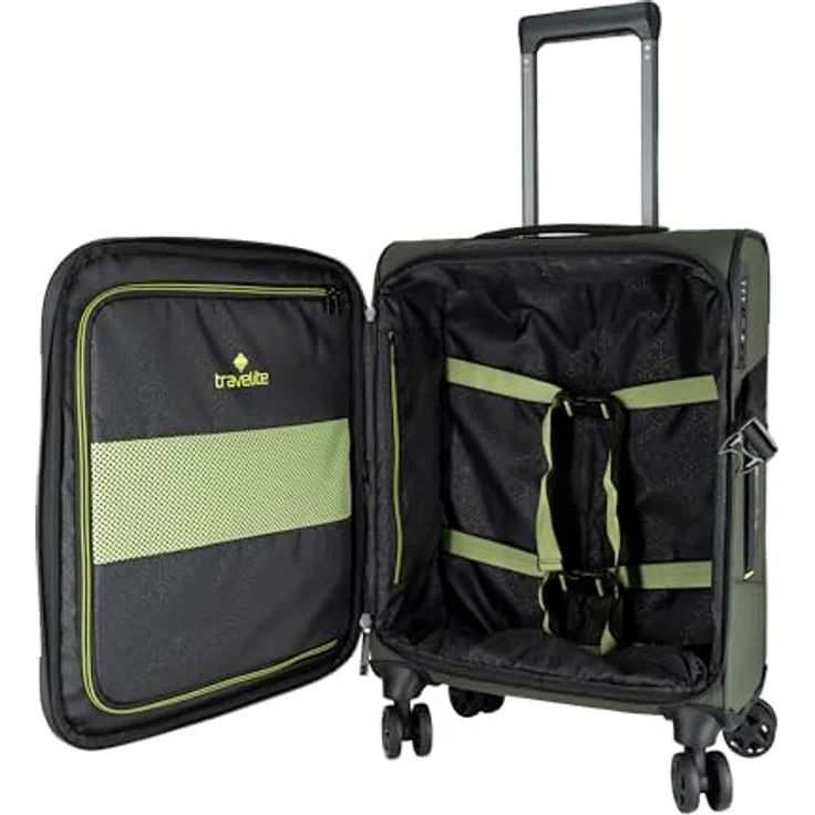 Travelite Briize Kabinentrolley S, 55 cm, 4 Rollen, khaki, 100% Polyester, kompakte Reisedimensionen – Bild 5