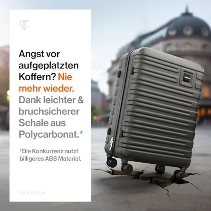 Travely Premium Koffer 24" - Hartschalen Koffer mit über 75L Volumen, sanften Rollen & TSA Schloss – Bild 2