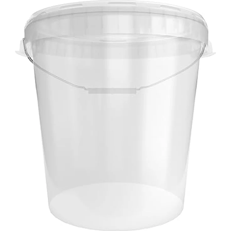 FixedByU 10 Eimer mit Deckel 30 Liter Made in Germany - luftdicht lebensmittelecht stapelbar Transparent – Bild 4