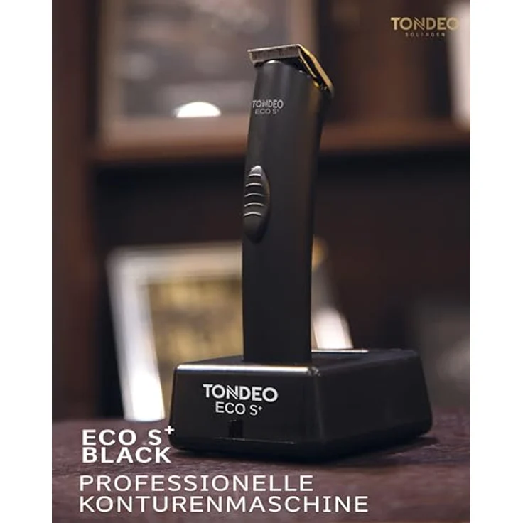 Tondeo ECO S Plus Trimmer Schwarz Haarschneider mit Karbonstahlklingen 60 Minuten Akkubetrieb Trockenanwendung – Bild 2