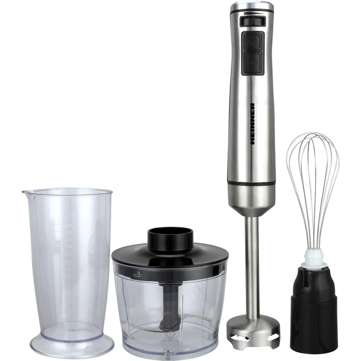 Heinner HHB-DC1000SSBK, Pürierstab mit 1000 W, 1 l Kunststoffmixerschüssel, Edelstahlklingen
