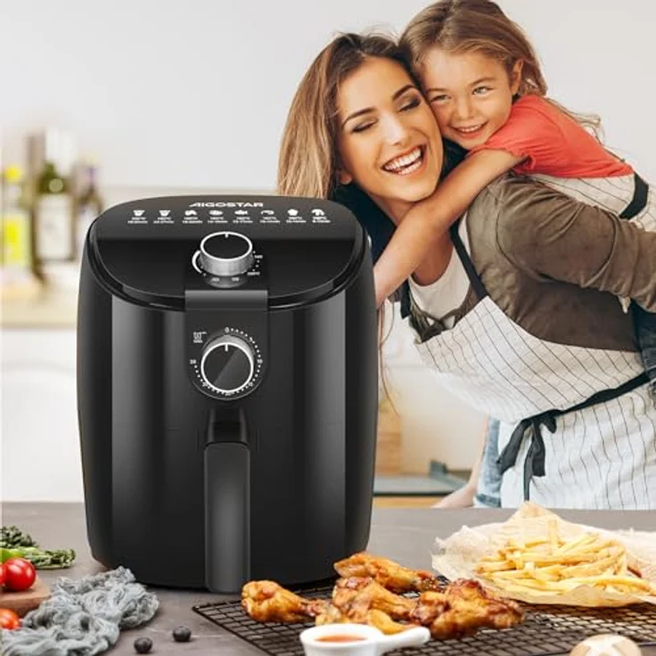 Aigostar Hayden Alpha 4L Heißluftfritteuse mit 1500 W, 30-Minuten-Timer, einstellbarer Temperatur, Überhitzungsschutz, Schwarz – Bild 5
