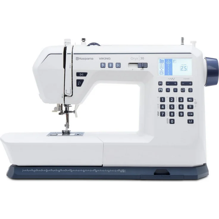 Husqvarna Viking Onyx 30, Nähmaschine mit über 150 Stichen, integriertem Fadenschneider und zwei Nähschriften