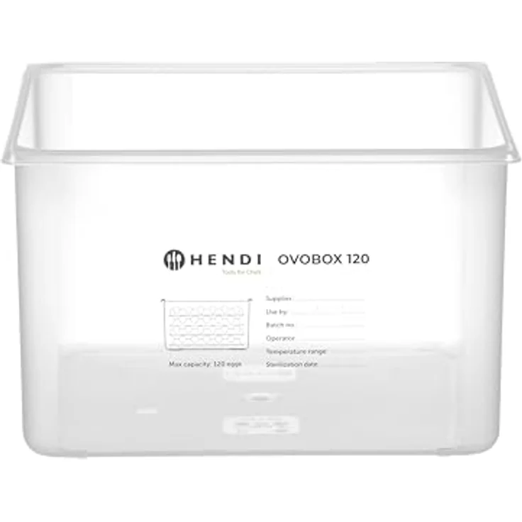 HENDI OVOBOX 120, Eierbox für 120 Eier, mit 8 Eierschalen, temperaturbeständig von -40°C bis 80°C, GN2/3, transparent, Polypropylen, 255x325x(H)202mm – Bild 2