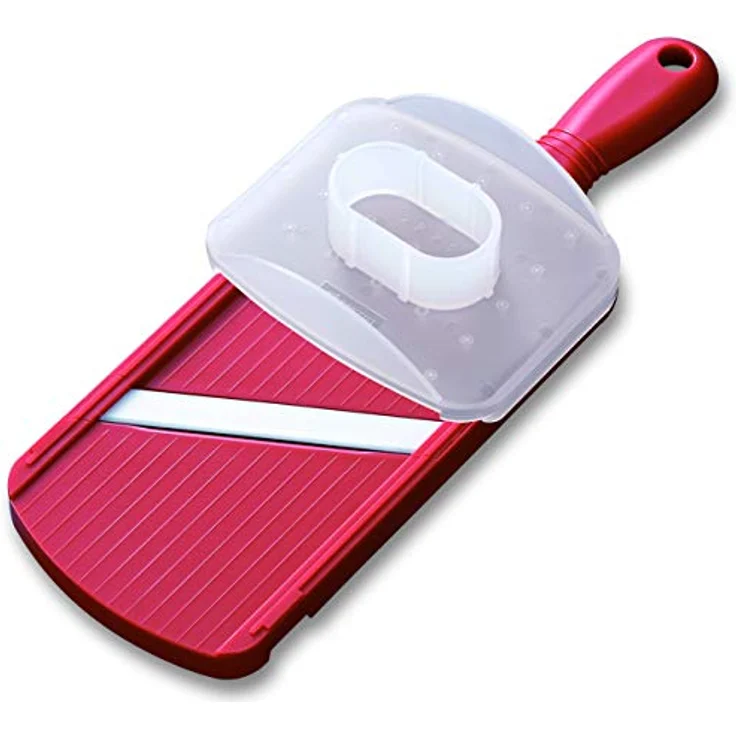 Kyocera CSN-152-NRD Universalhobel mit Keramikklinge, doppelseitiger Schliff inklusive Fingerschutz Küchenhobel, 27,7 x 9,2 x 1,6 cm, rot – Bild 4
