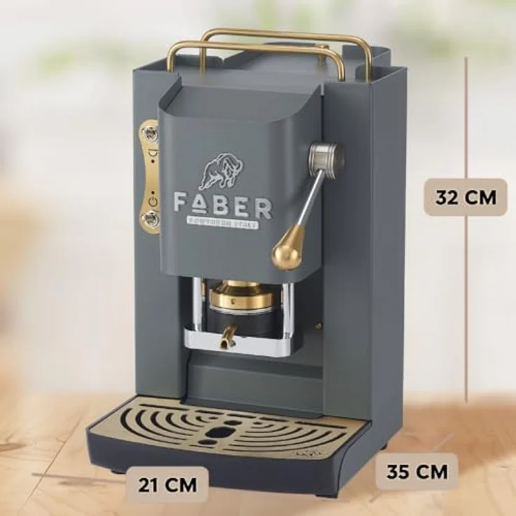 Faber Coffee Machines Faber Pro Deluxe 3.0, Kaffeepadmaschine in Messing mit ESE-Pads, hygienischem Glaskessel und magnetisch abnehmbarer Brühgruppe – Bild 8