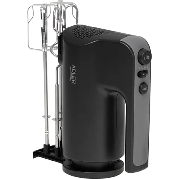 Adler Handmixer AD 4230, 5 Geschwindigkeiten, Turbo Funktion, Mixer, Knethaken, schwarz – Bild 8
