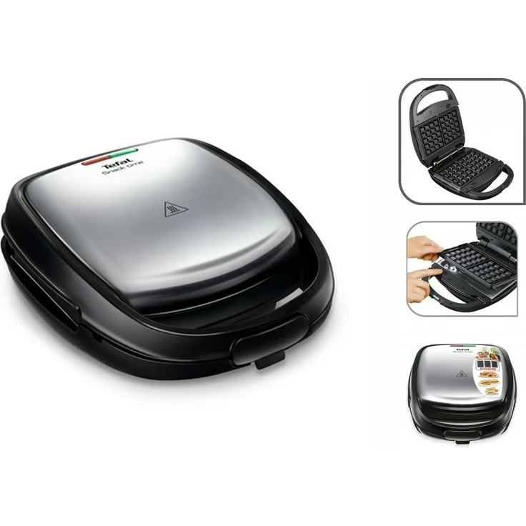Tefal Waffeleisen SW342D38 350 W, Schwarz - Antihaftversiegelung, Ein/Aus-Schalter, Cool-Touch-Griff