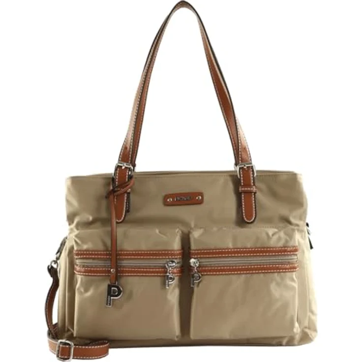 Picard Schultertasche Shopper Sonja M, Nylon Schultertasche in Sand mit verstellbaren Riemen und vielen Fächern, DIN A4 geeignet – Bild 1