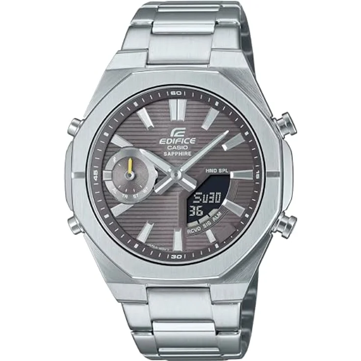 Casio ECB-S10D-8AEF Edifice Herrenuhr, Bluetooth, analog-digital, Edelstahl, anthrazit, wasserdicht bis 10 bar, Saphirglas, multifunktional – Bild 1