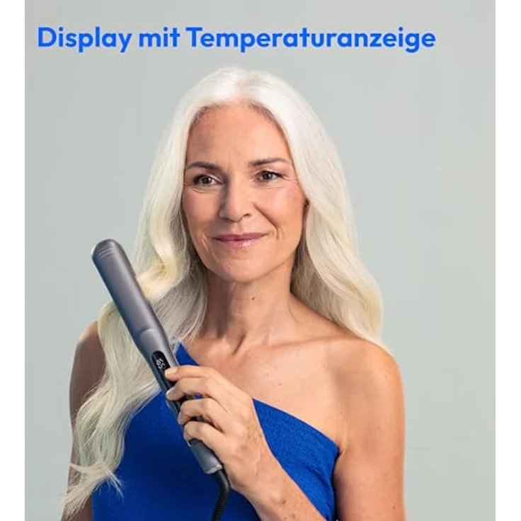 MEDION LIFE® HS1 Glätteisen, Keramik-Turmalin-Platten, 5 Hitzestufen (165-210°C), Ionen-Technologie, Display, Abschaltautomatik, schwarz – Bild 5
