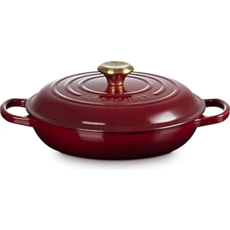 Le Creuset Signature Gusseisen Gourmet-Profitopf, Rund, Ø 26 cm, 2,2 l, für alle Herdarten einschließlich Induktion, Garnet, mit hitzebeständigem Edelstahlknauf – Bild 4
