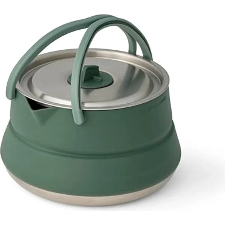 SEA TO SUMMIT Detour Kettle 1,6L, faltbarer Campingkessel für 2 Personen, BPA-frei, aus Edelstahl & Silikon, platzsparend mit Griff, 436 g – Bild 1