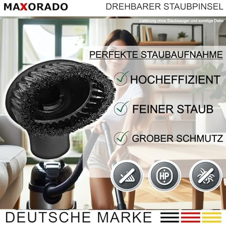 Maxorado Staubpinsel Möbelpinsel Staubsauger Aufsatz Pinsel Ersatzteil für/kompatibel mit AEG Siemens Miele Rowenta Samsung Bosch BSH Electrolux Miele Nilfisk Numatic 30 32 35 mm – Bild 4