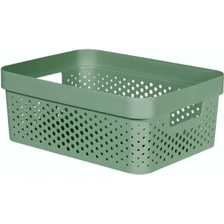 Curver Infinity-Behälter, 4,5 l, recycelter Kunststoff, grün, 26 x 17,5 x 12,3 cm, umweltfreundlich mit Griffen