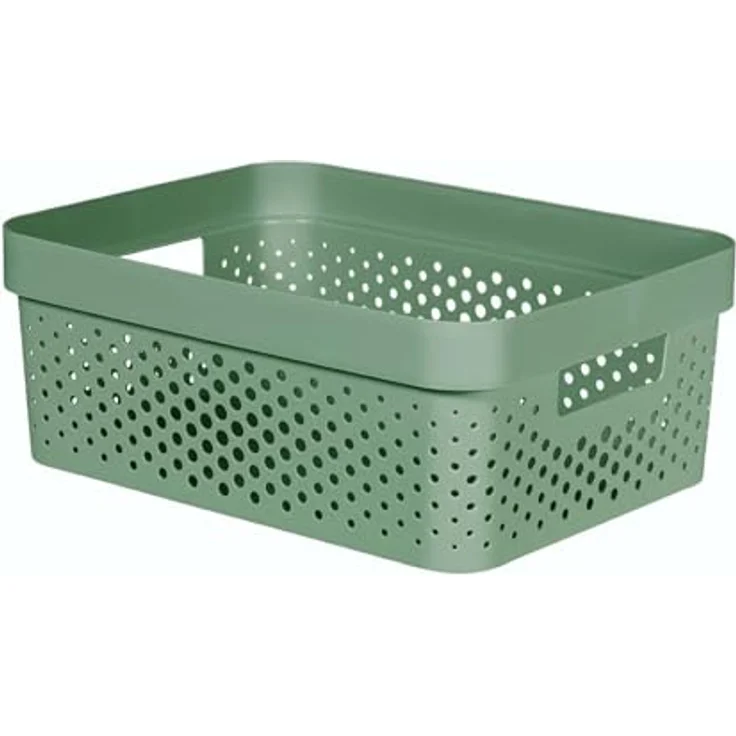 Curver Infinity-Behälter, 4,5 l, recycelter Kunststoff, grün, 26 x 17,5 x 12,3 cm, umweltfreundlich mit Griffen – Bild 1