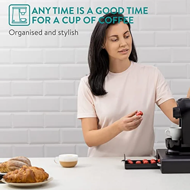 Navaris Kaffee Kapselhalter, 3 Schubladen für 48 Kaffeekapseln, kompatibel mit Nespresso, platzsparendes Design aus Polystyrol – Bild 5