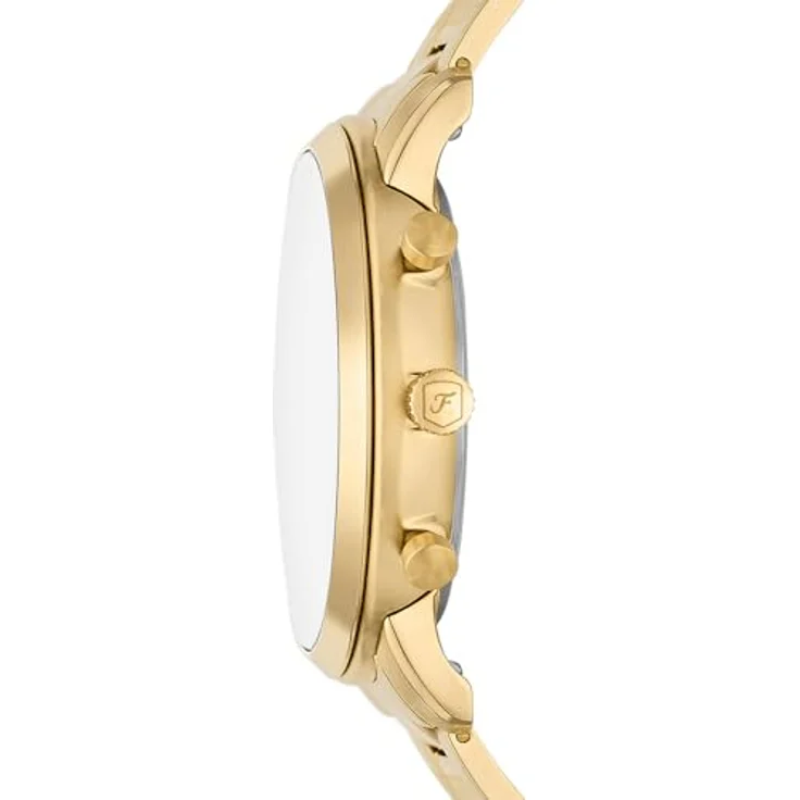 Fossil Herren Analog Quarz Uhr mit Edelstahl Armband FS6093, 44mm Gehäuse, schwarzes Zifferblatt, goldfarben – Bild 4