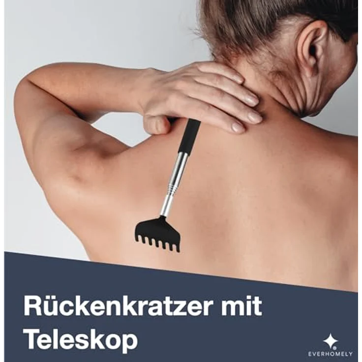 TK Gruppe Timo Klingler Back Massage 2er Rückenkratzer - Teleskopstab bis 75 cm - breite Kratzhand gegen Juckreiz - Massagegerät für Senioren - leicht & kompakt – Bild 2