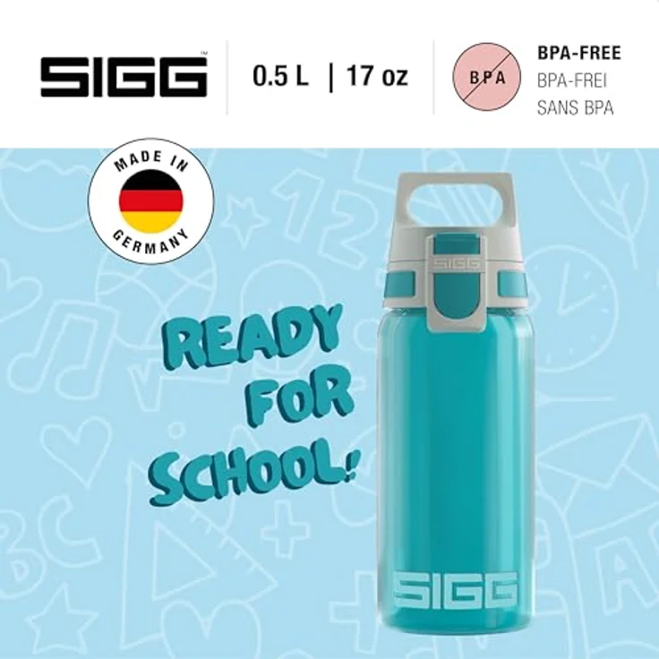 Sigg VIVA ONE Aqua, Sport, 0.5 L, Polypropylen, BPA Frei, Türkis Trinkflasche, Kunststoff, 0.5 Liter – Bild 2