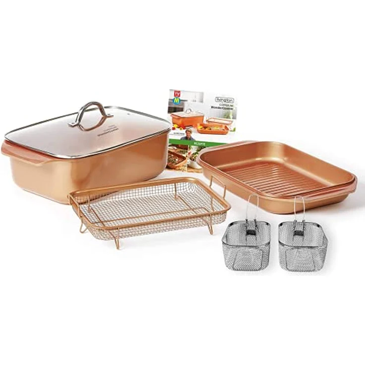 Livington Copperline WonderCooker Deluxe – 14-in-1 Küchenset – Auflaufform, Grillpfanne, Bräter, Slow Cooker u. v. m. – Kochgeschirr für alle Herdarten – Versand Edition in neutraler Verpackung – Bild 1