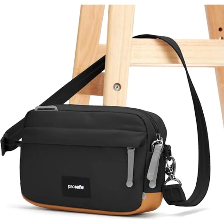 Pacsafe Umhängetasche Crossbody Bag Jet Black, Diebstahlschutz, RFID Blocker-Schutz – Bild 6