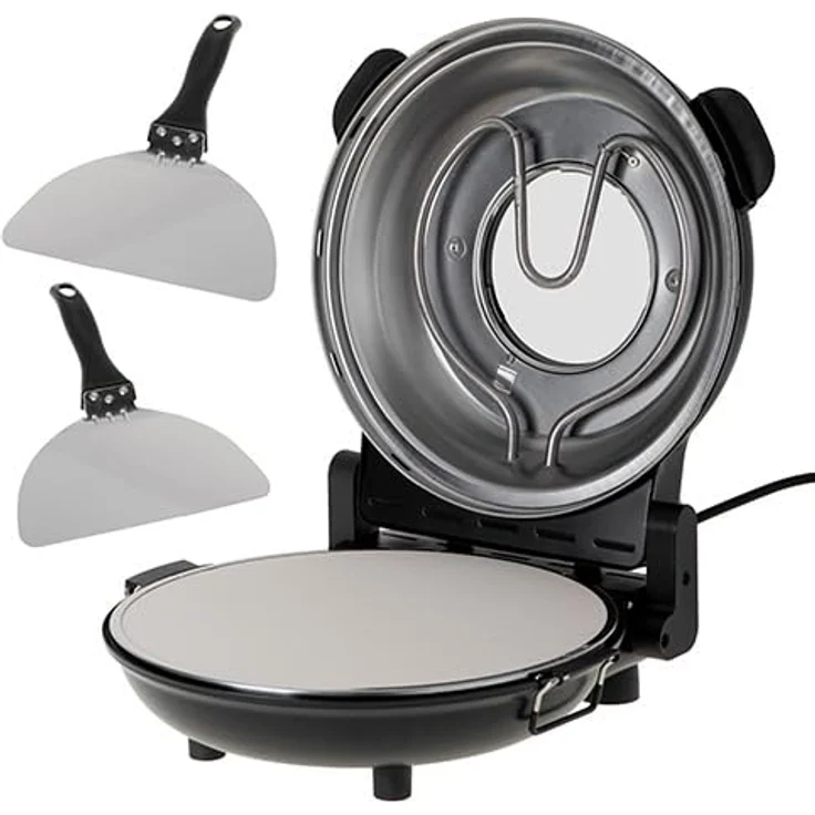 ADLER Elektrischer Pizzaofen, Express-Backen in 4-5 Minuten, 5 Temperatureinstellungen, 12' Kapazität, Weiß – Bild 2