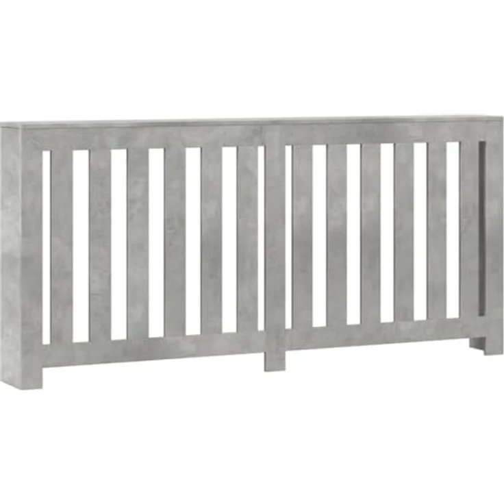vidaXL Heizkörperverkleidung Betongrau 175x20x82 cm, Holzwerkstoff mit modernem Latten-Design und pflegeleichter Oberfläche – Bild 1