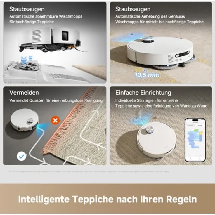 Dreame X50S ULTRA, Beutelloser Saugwischroboter mit 35.000 Pascal Saugkraft, Weiß, LiDAR-Navigation, 255 Minuten Laufzeit – Bild 10