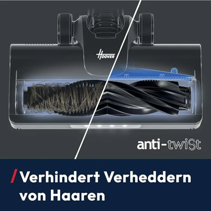 Hoover HF1 Plus, Akku Staubsauger mit Anti-Haarverwicklung, 45min Laufzeit, HEPA-Filter, Parkfunktion, LED-Licht, kabellos für Teppich/Hartböden/Auto – Bild 4