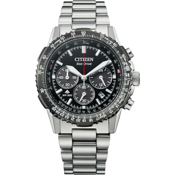 Citizen Eco-Drive Herrenuhr Chronograph, Edelstahl schwarz, solar, mit Antireflex-Saphirglas, CA4664-60E – Bild 1