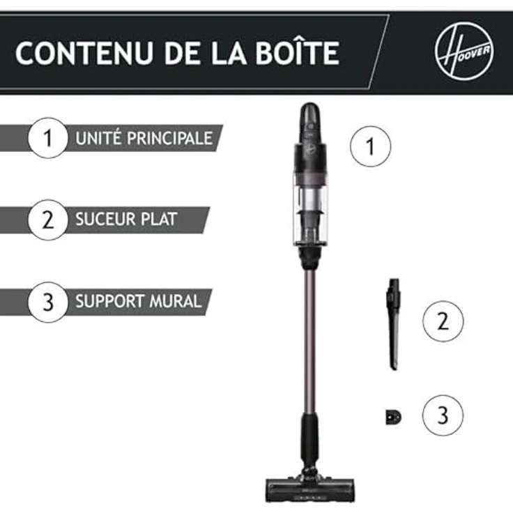 Hoover Akku-Stielstaubsauger Hoover HF1 Plus Akkustaubsauger, Handstaubsauger mit bis zu 45 Minuten Laufzeit, anti-verheddernde Bürste, Parkfunktion, LED-Licht, inklusive Zubehör – Bild 6