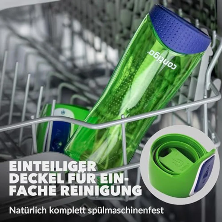Contigo Trinkflasche Swish Autoseal große BPA-freie Kunststoff Wasserflasche, auslaufsicher, für Sport, Fahrrad, Joggen, Wandern, 500 ml, Citron – Bild 7