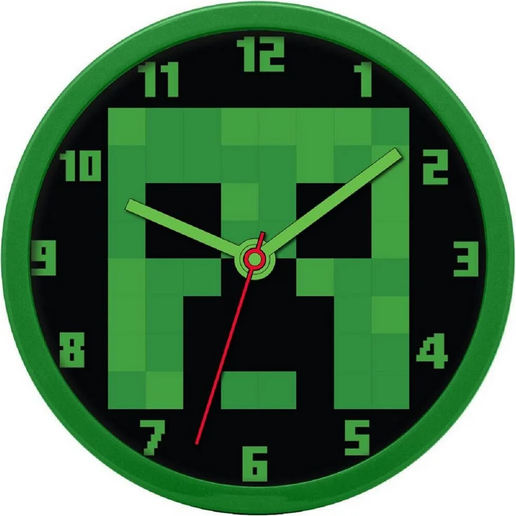 Minecraft Wanduhr Minecraft analoge Wanduhr mit 25cm Durchmesser Stilvolle Zeitmessung – Bild 1