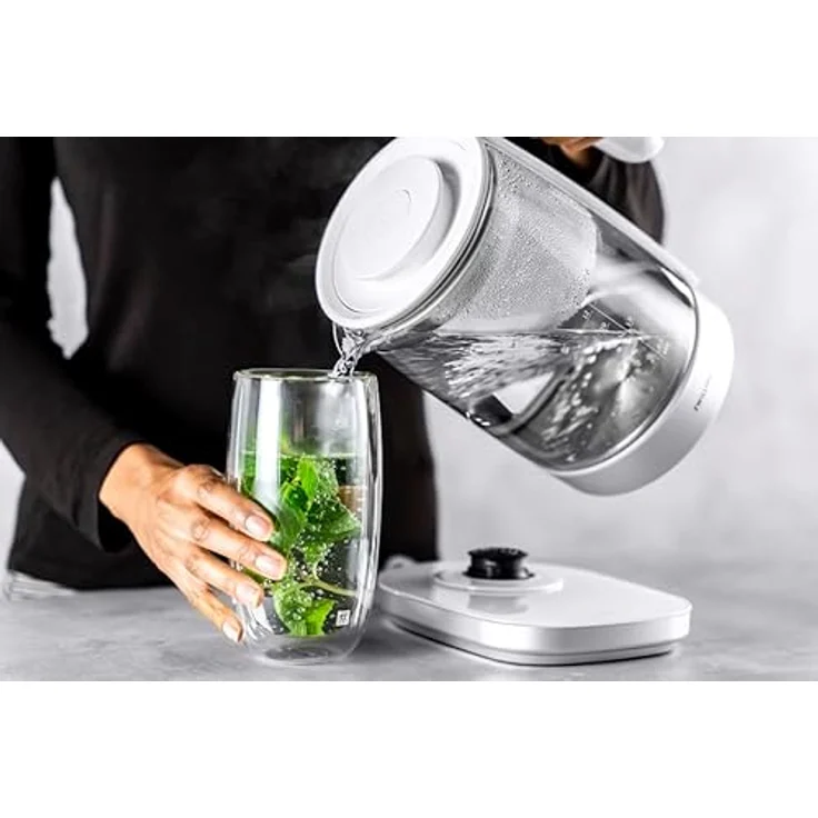 Zwilling 1008907 Enfinigy Glas-Wasserkocher, 1850 Watt, 1,7 Liter, Warmhaltefunktion, weiß – Bild 5