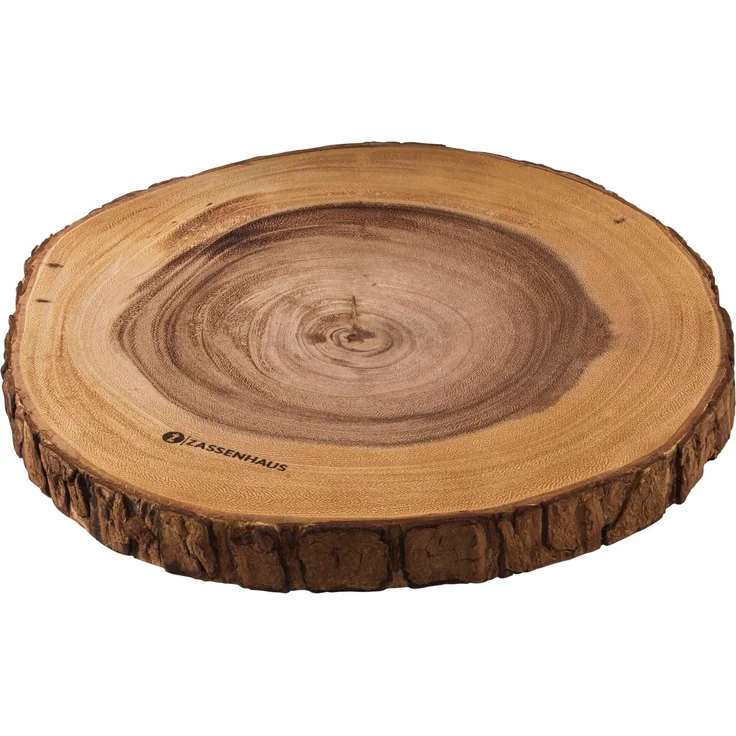Zassenhaus Servierplatte Akazie rund 32x2,5cm, Schneidebrett, Braun – Bild 1