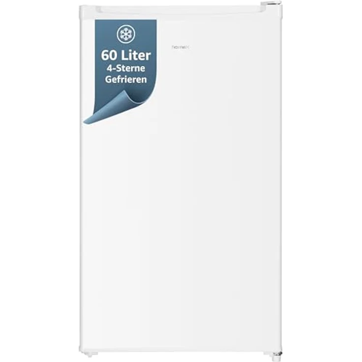 homeX FS1016-W, Kompakter Gefrierschrank mit 60L Nutzinhalt, 4-Sterne Gefrieren, freistehend, weiß – Bild 1