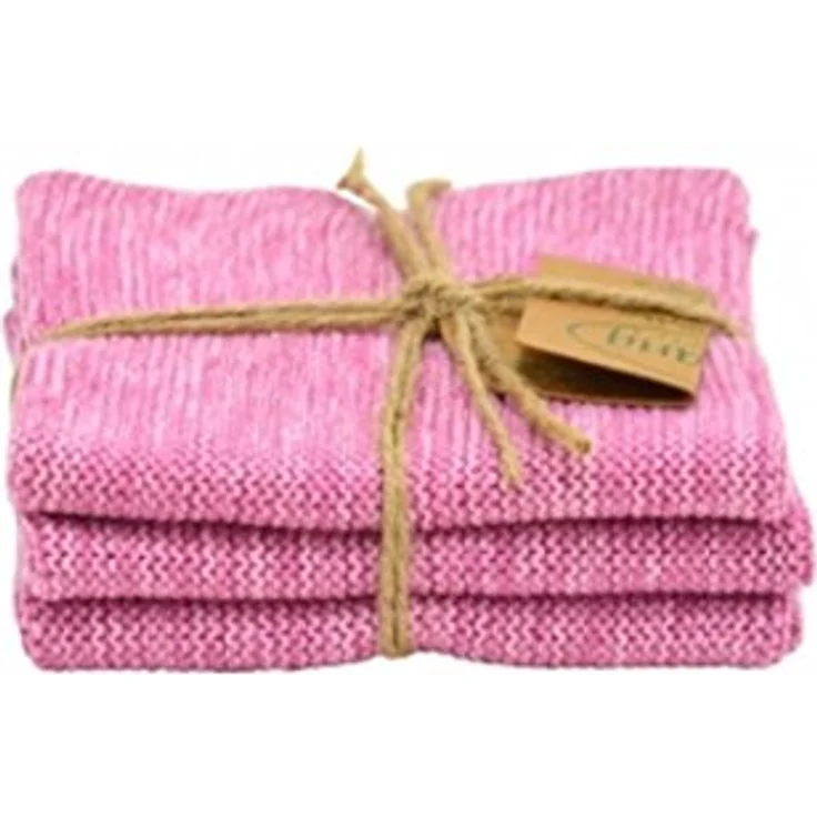 Solwang Putzlappen 01718 im 3er Set Organisch Rosa Rosapink Melange