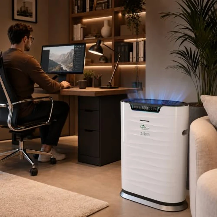 Heinner HPA-600WIFI Luftreiniger, CADR 600 m³/h, für Räume bis 72 m², Touch-Bedienung, WLAN-Steuerung, HEPA-H11-Filter, Weiß – Bild 9