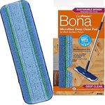 Bona Wischmopp Bezug, Bodentuch, Mikrofaser Deep Clean-Pad mit PowerLoop®-Technologie, nachhaltig, kratzfrei, waschbar, grau